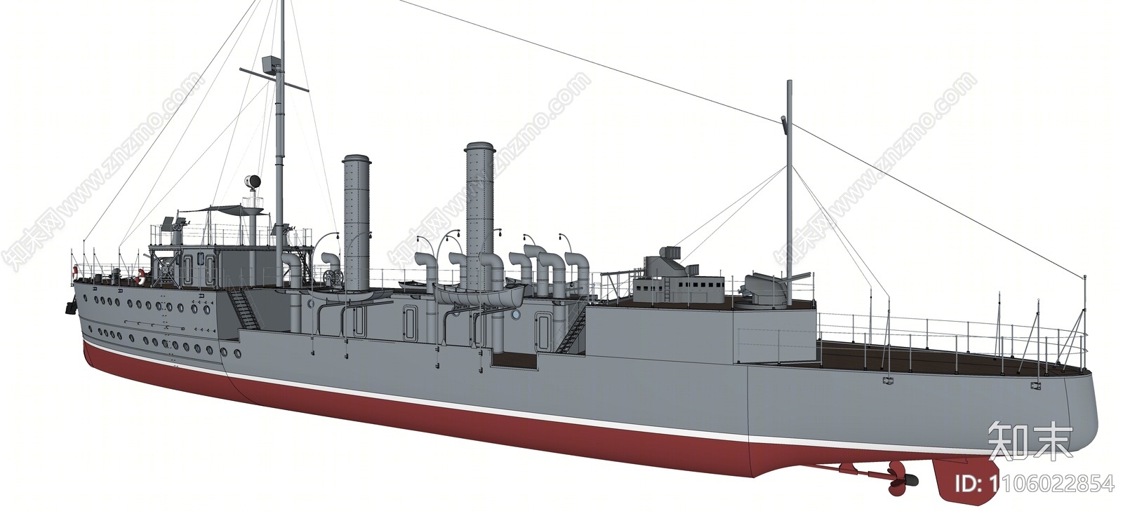 中式舰船SU模型下载【ID:1106022854】