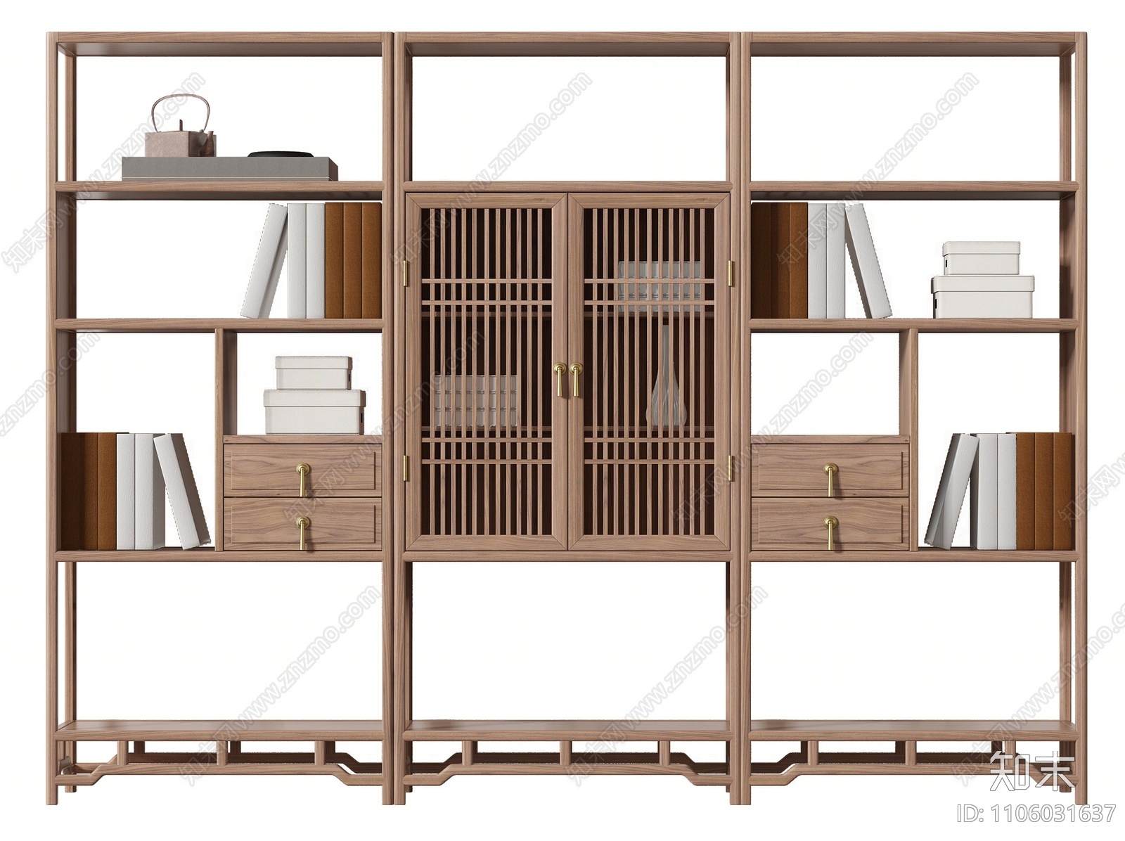 新中式博古架SU模型下载【ID:1106031637】