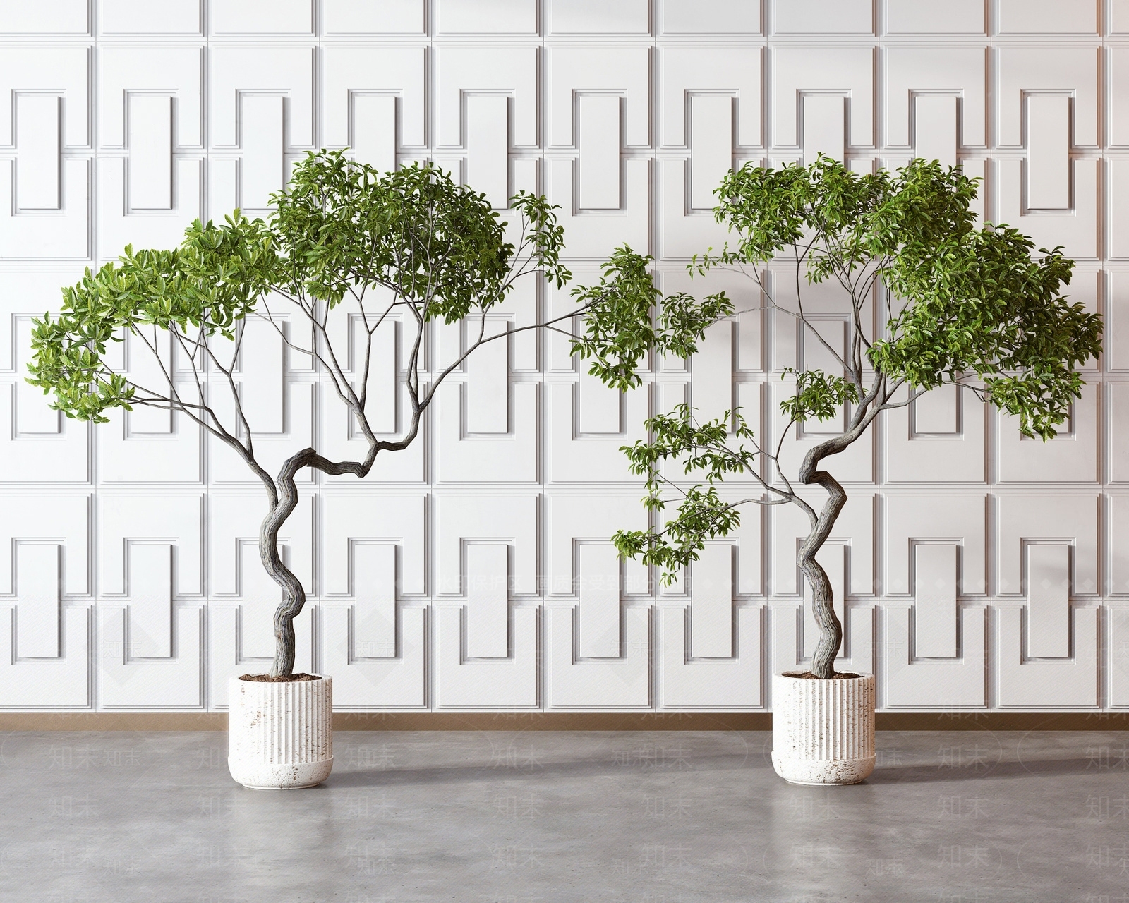 现代盆栽SU模型下载【ID:1106027291】