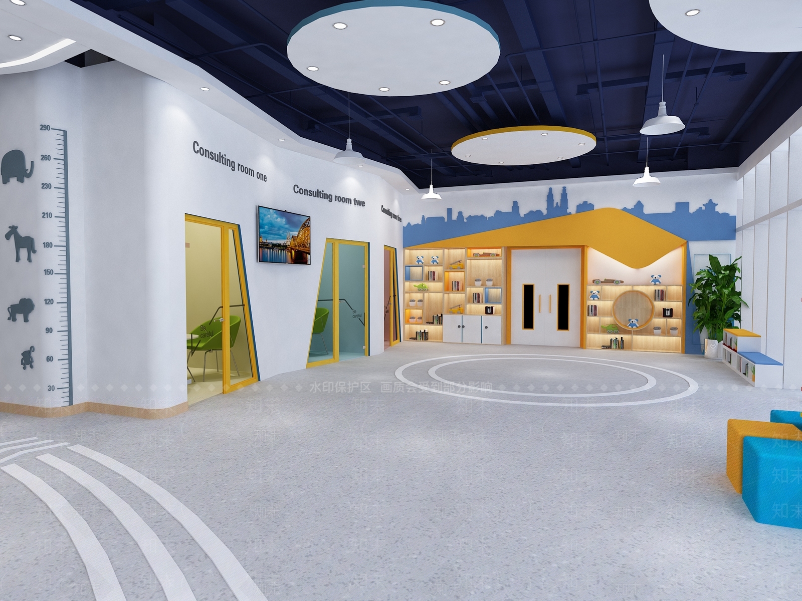 现代培训机构大厅3D模型下载【ID:1106040775】