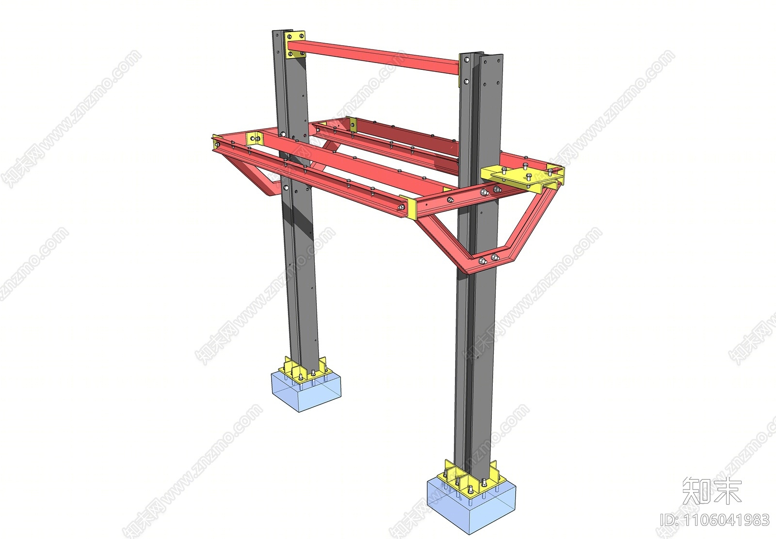 现代钢结构构件SU模型下载【ID:1106041983】