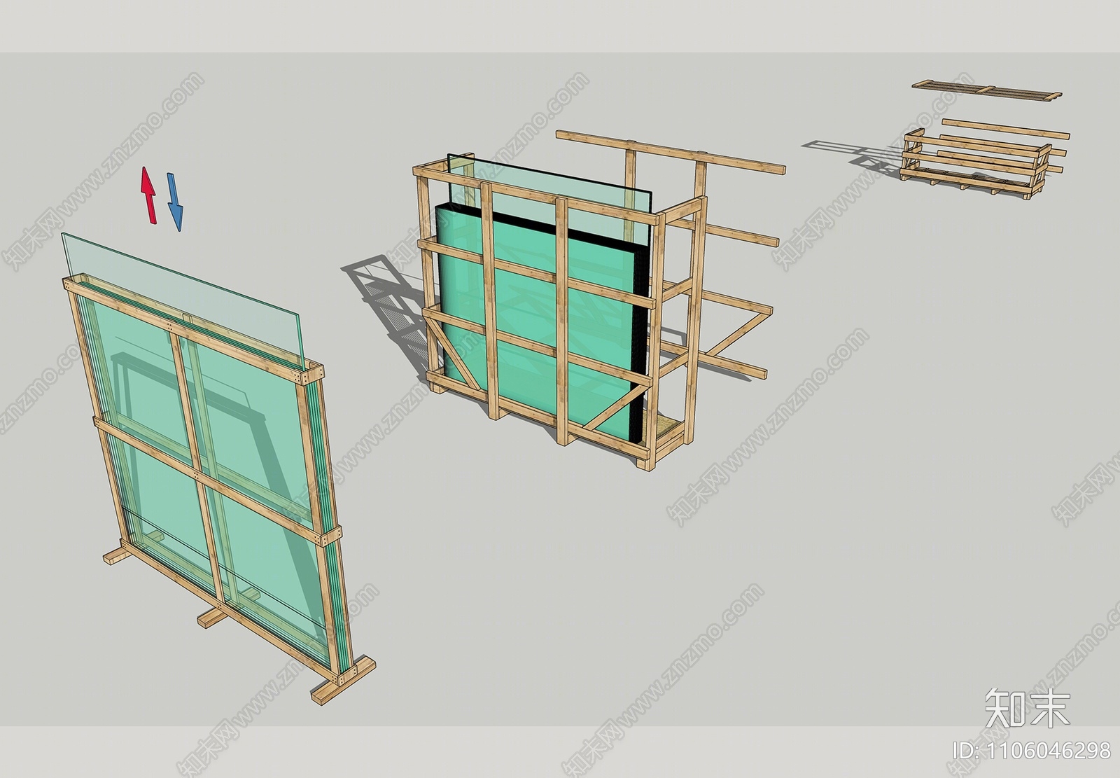 现代玻璃木架SU模型下载【ID:1106046298】