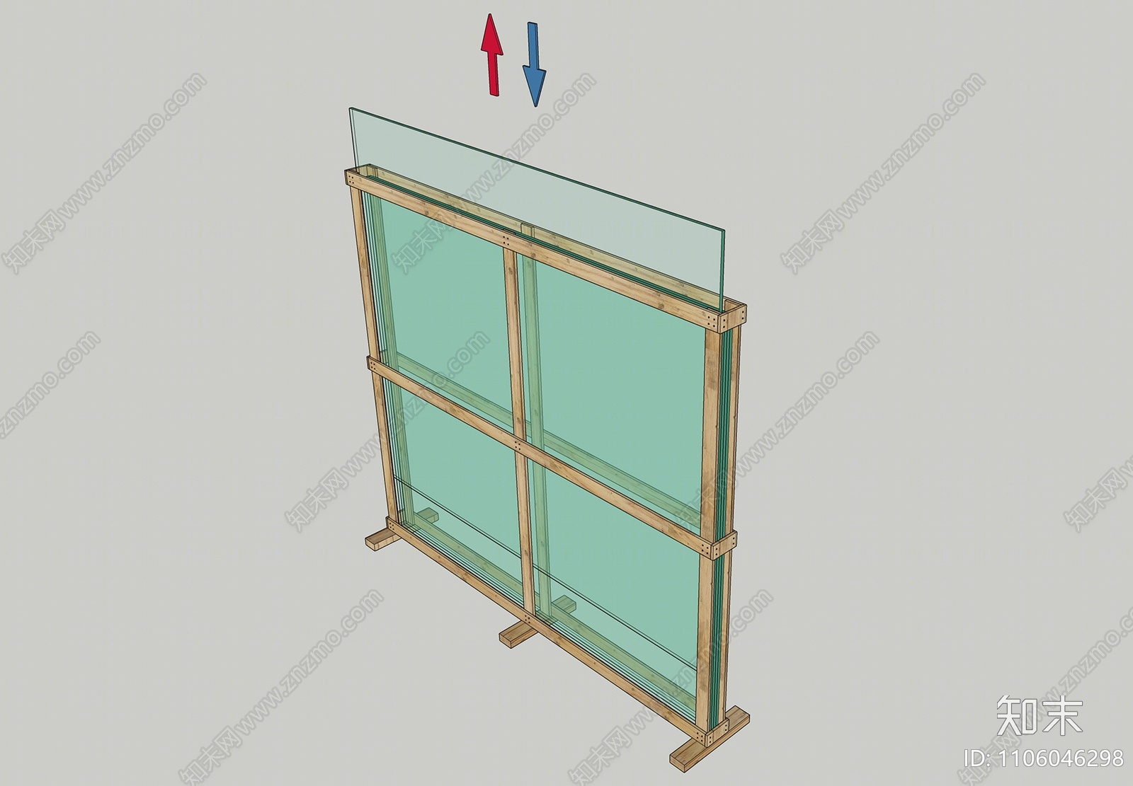 现代玻璃木架SU模型下载【ID:1106046298】