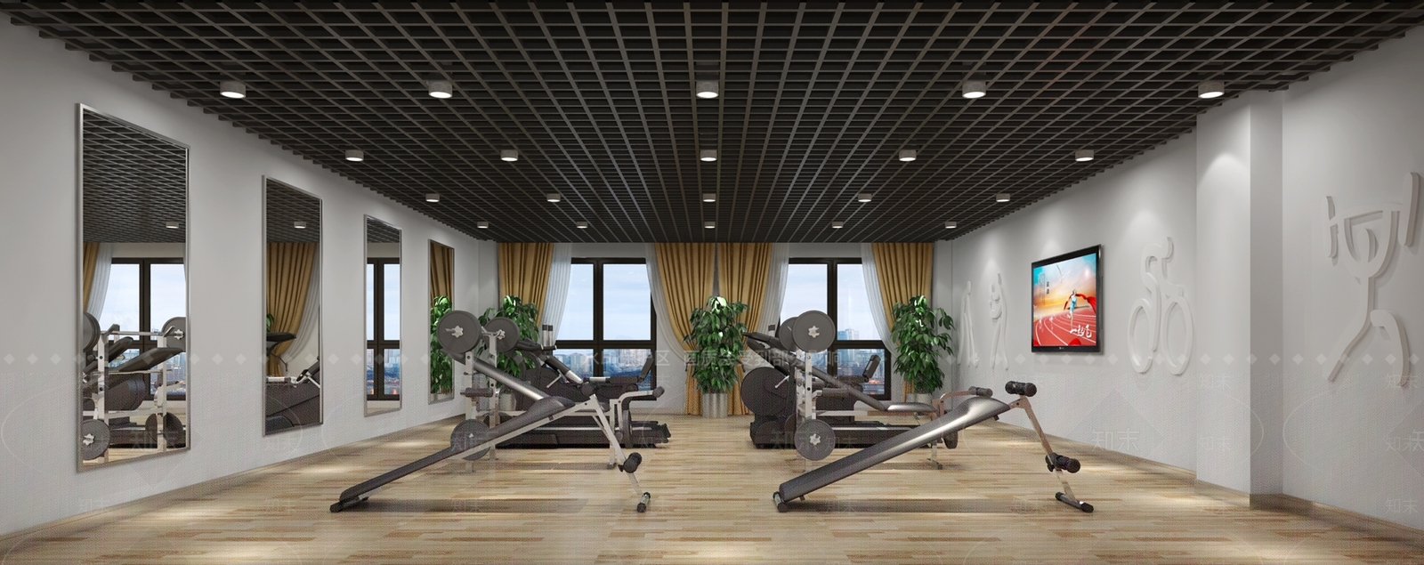 现代健身房3D模型下载【ID:1106048928】