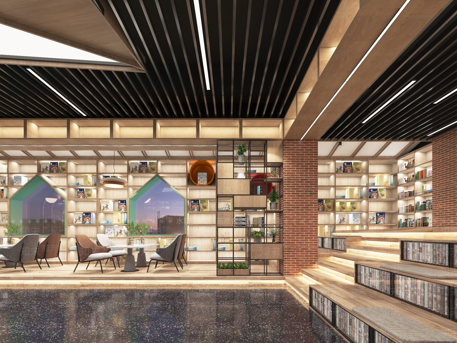 现代书店3D模型下载【ID:1106060801】