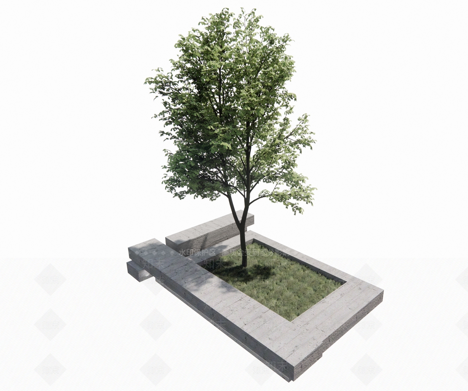 现代方形树池SU模型下载【ID:1106060643】