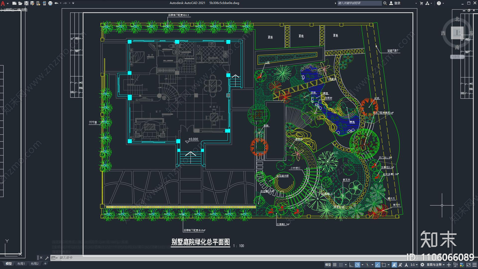 别墅建筑景观规划施工图下载【ID:1106066089】