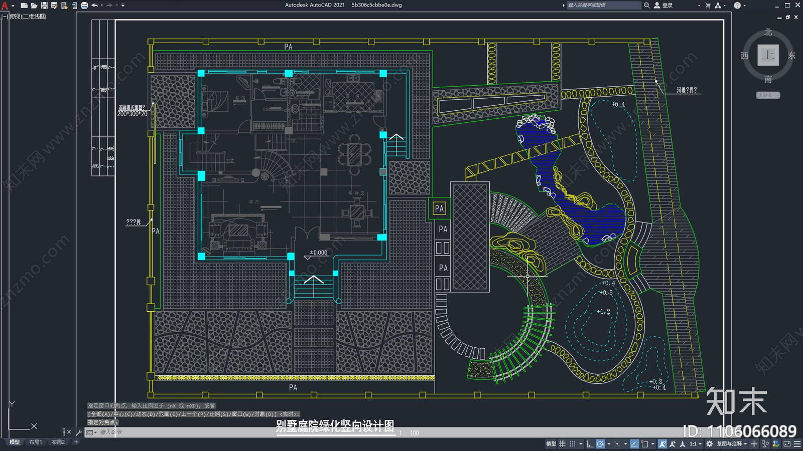 别墅建筑景观规划cad施工图下载【ID:1106066089】