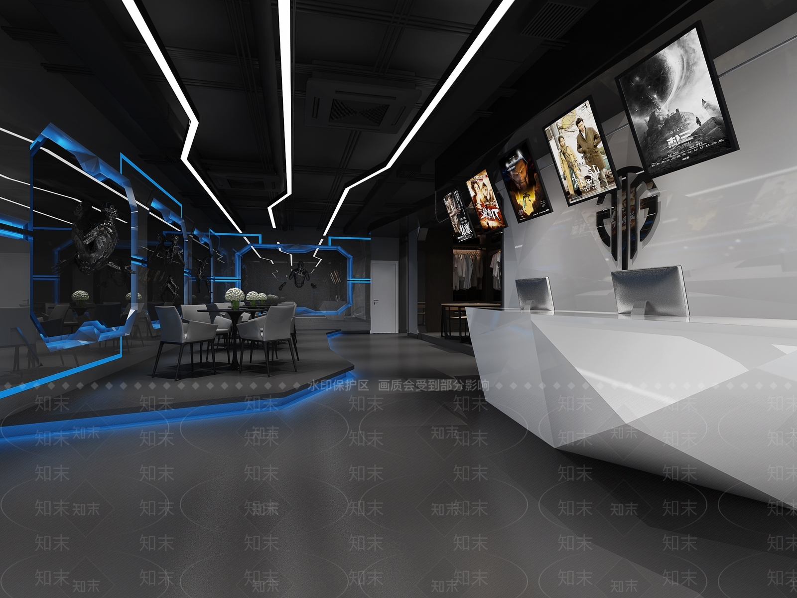 现代电影院前台3D模型下载【ID:1106068739】