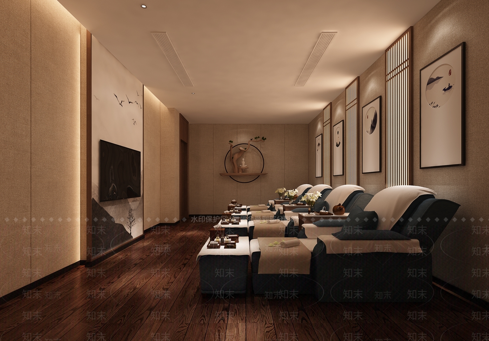 新中式洗浴中心包厢3D模型下载【ID:1106069149】