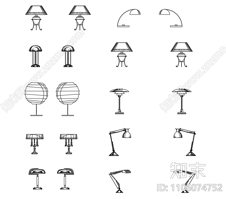 台灯模块施工图下载【ID:1106074752】