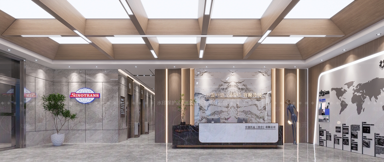 现代公司前台3D模型下载【ID:1106078798】