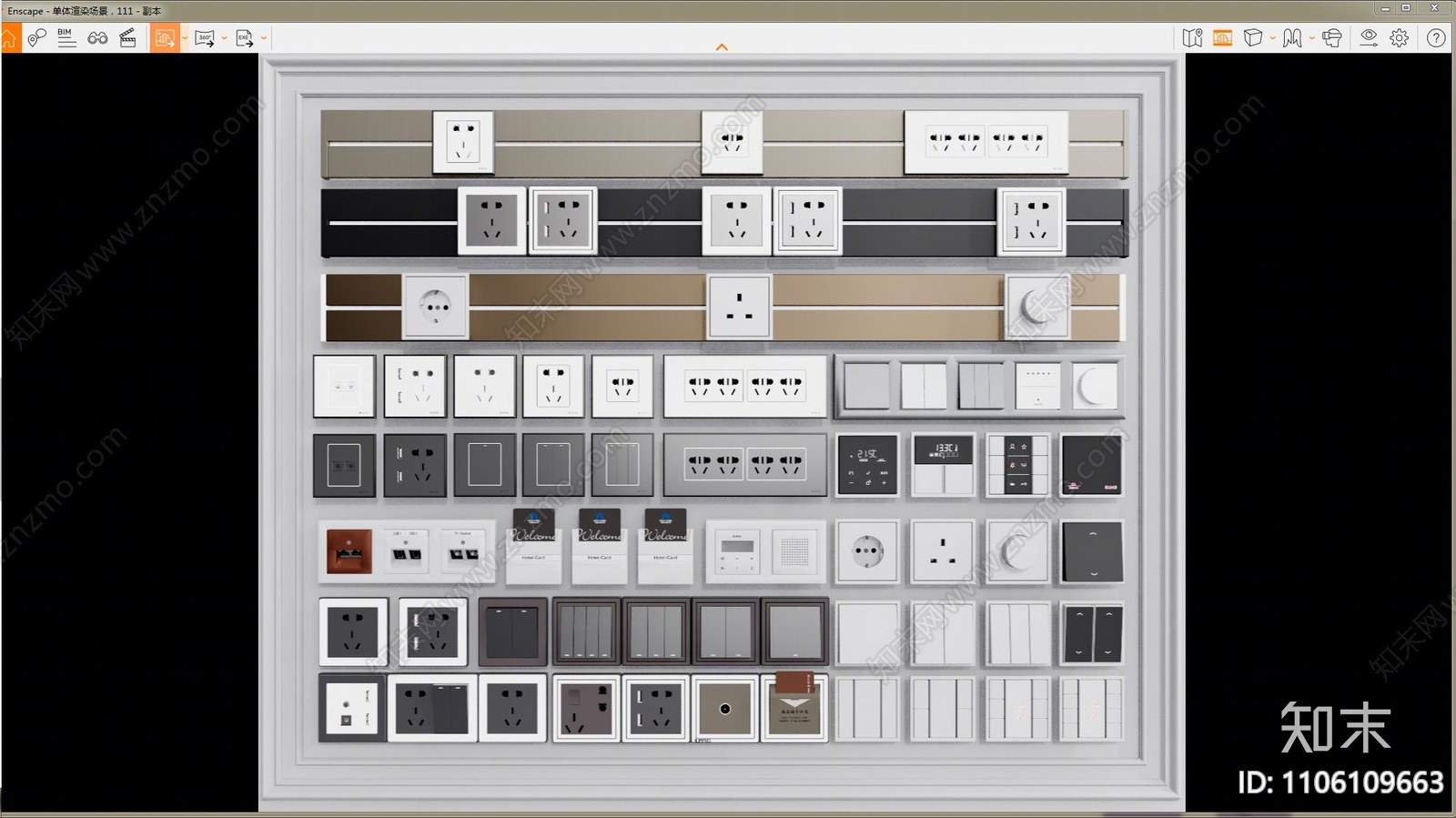 现代开关插座SU模型下载【ID:1106109663】