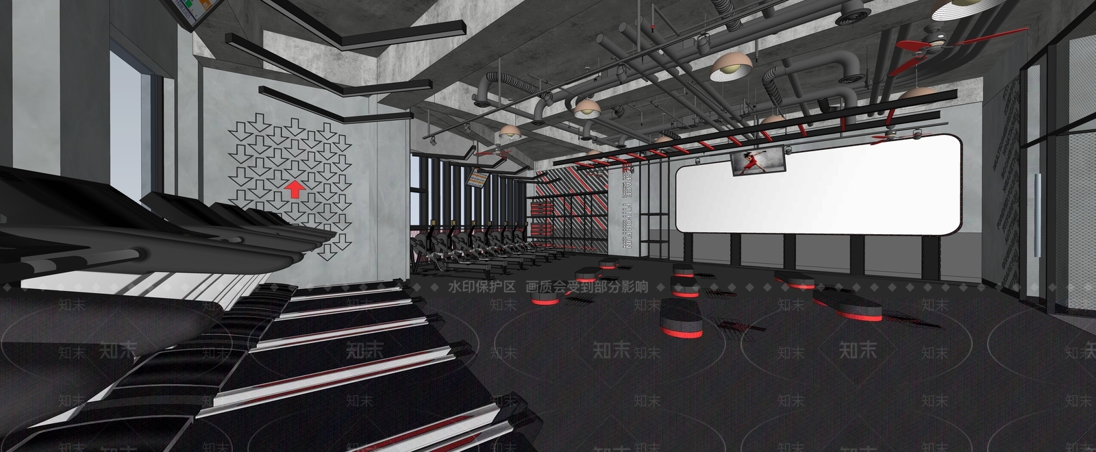 工业健身房SU模型下载【ID:1106112605】