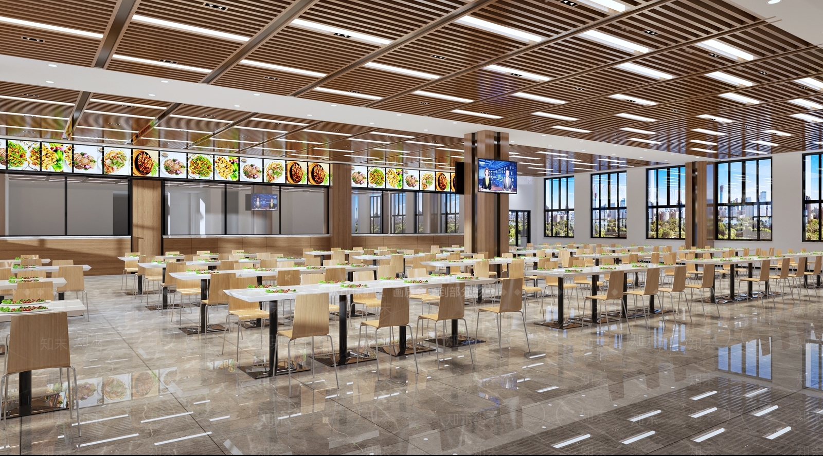 现代食堂3D模型下载【ID:1106121999】