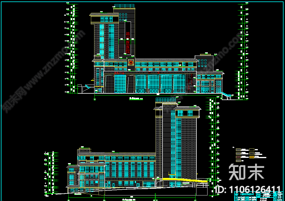 三万平米中医院全套建筑施工图cad施工图下载【ID:1106126411】