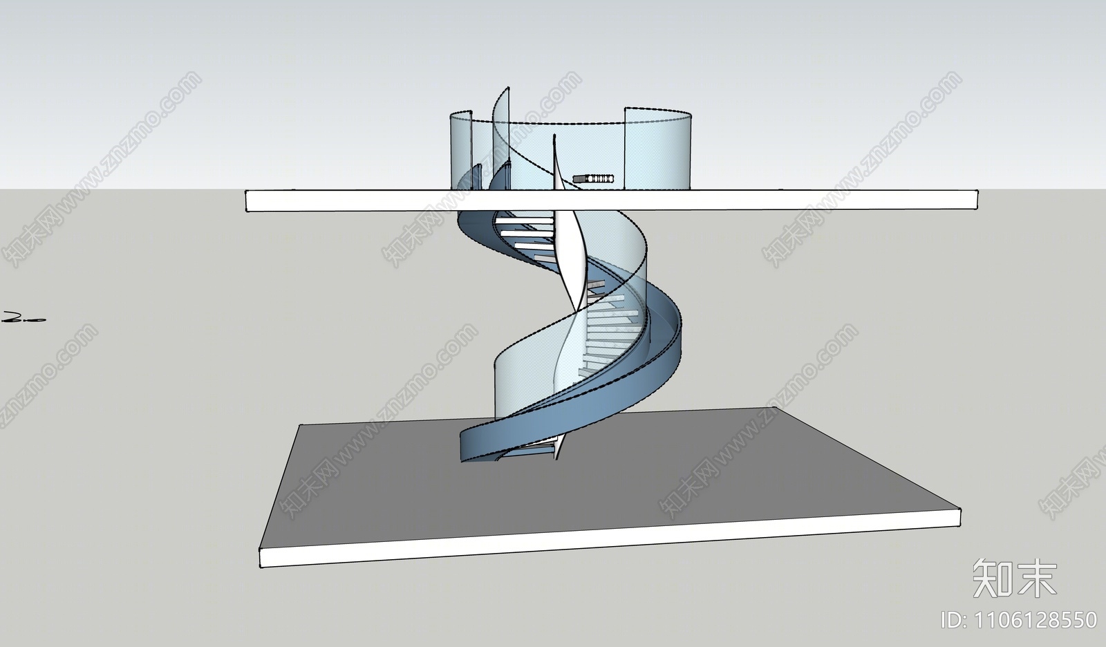 现代旋转楼梯SU模型下载【ID:1106128550】