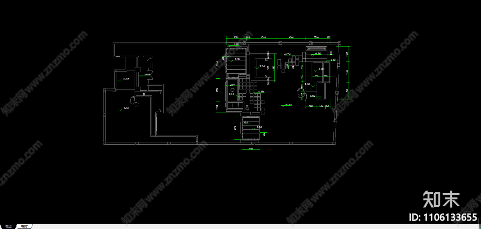 别墅庭院绿化设计cad施工图下载【ID:1106133655】