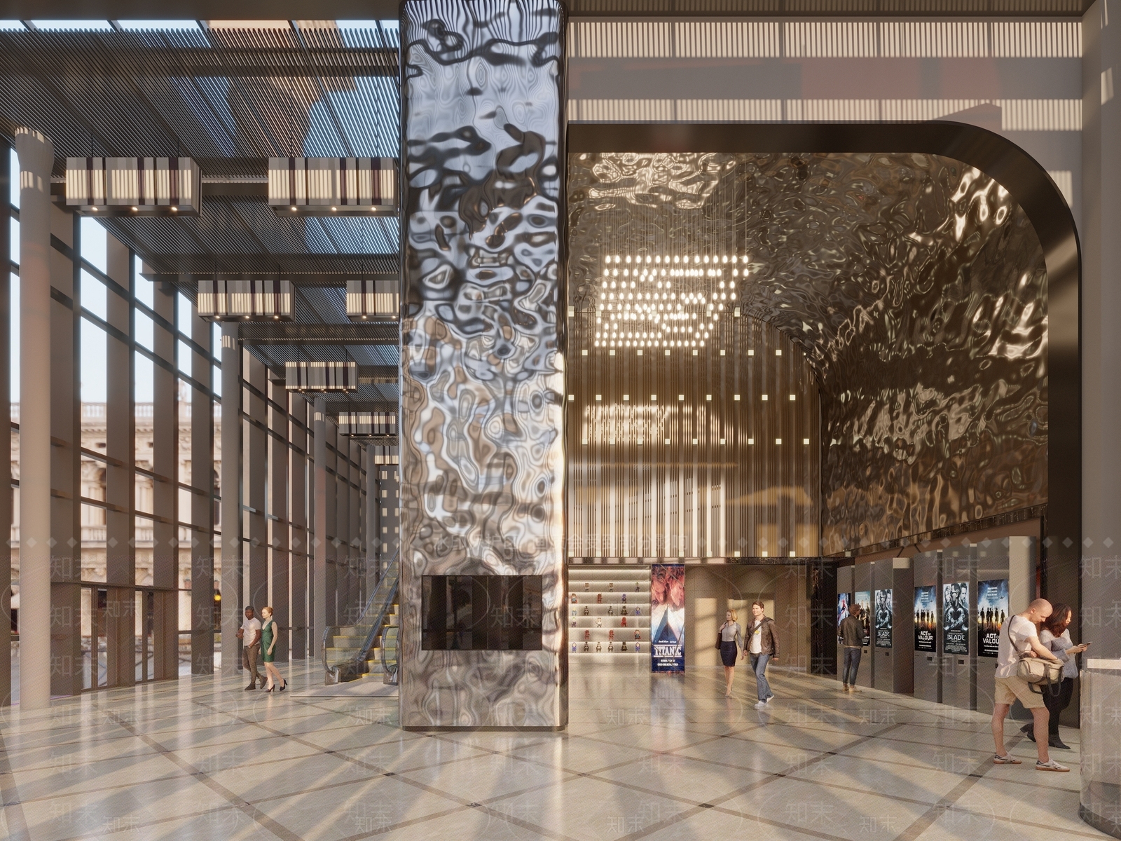 现代电影大厅院3D模型下载【ID:1106137364】