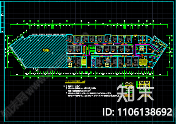 某宾馆平面装修cad施工图下载【ID:1106138692】