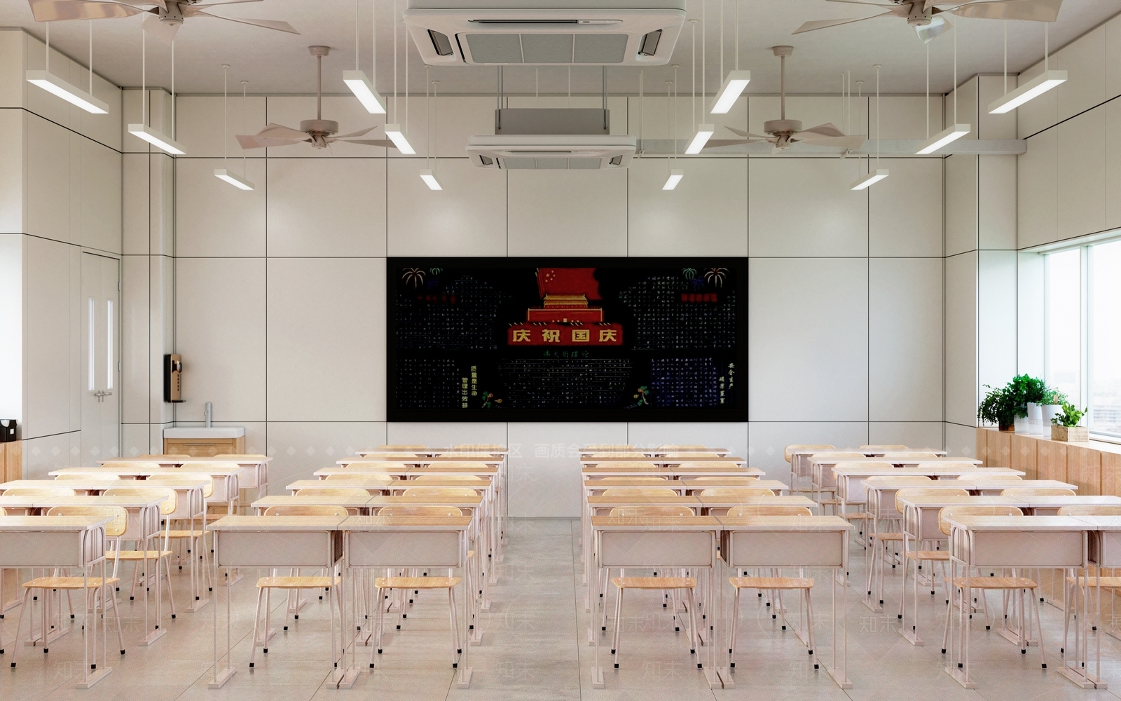 现代教室3D模型下载【ID:1106146003】_知末3d模型网