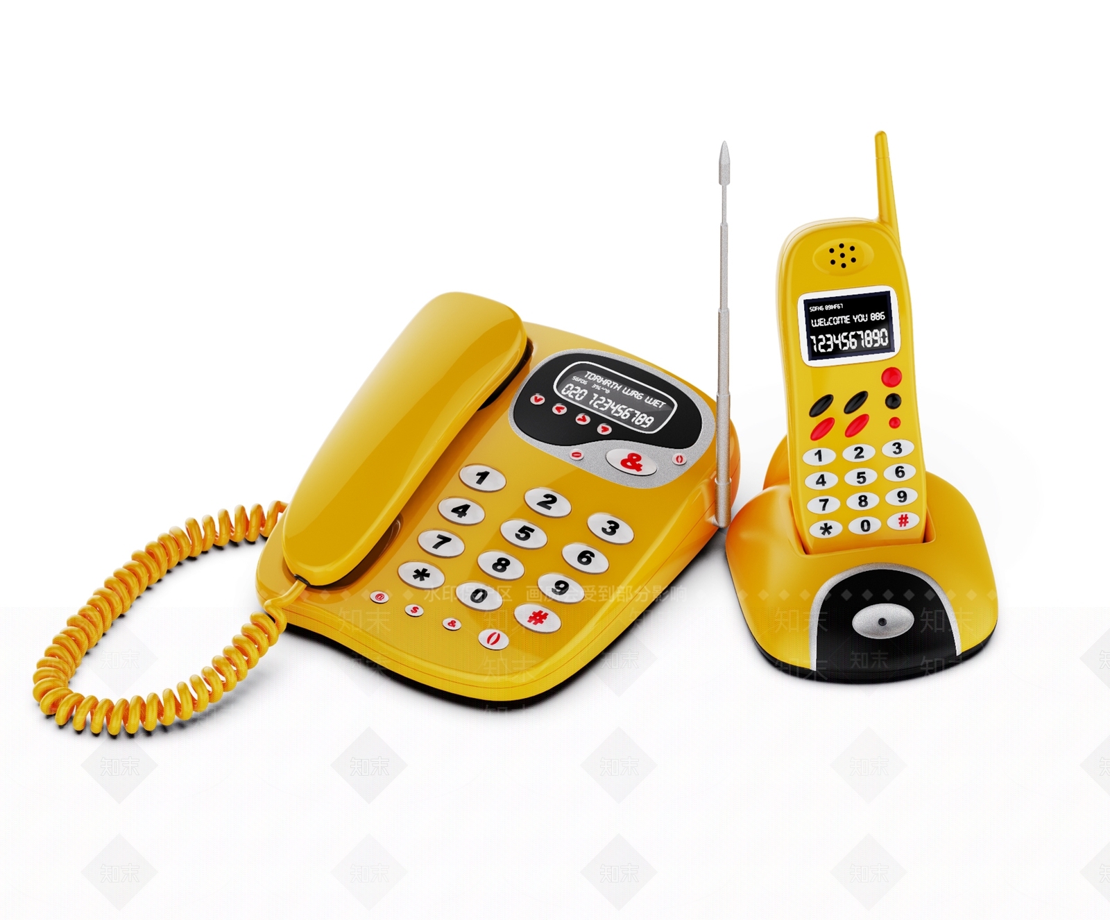 现代电话机3D模型下载【ID:1106150335】