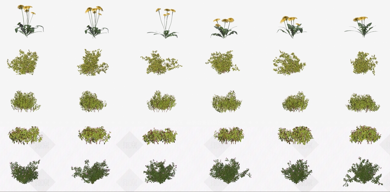 现代花草组合3D模型下载【ID:1106151779】