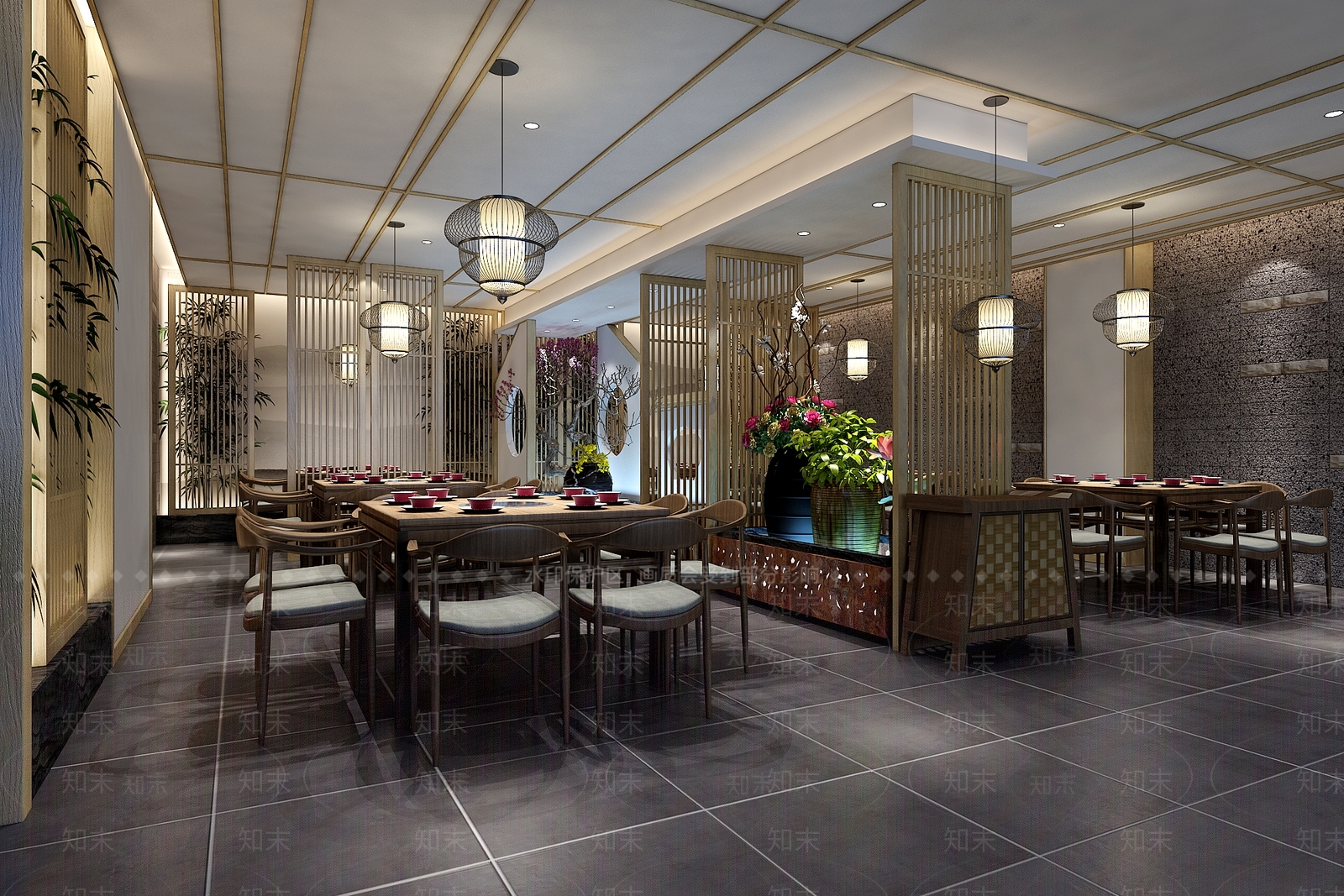 新中式火锅店3D模型下载【ID:1106154105】