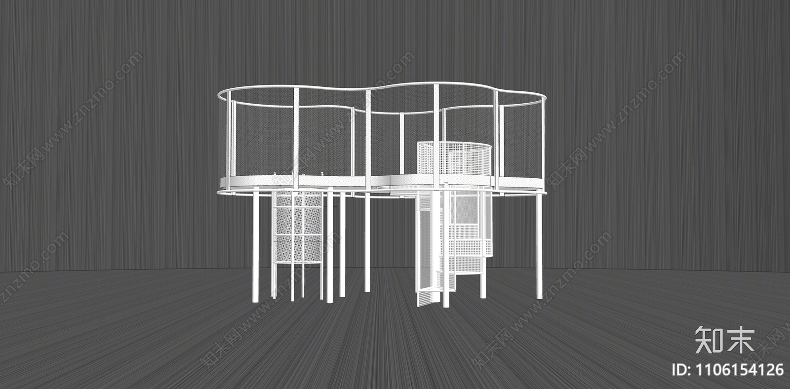 现代儿童主题滑梯SU模型下载【ID:1106154126】