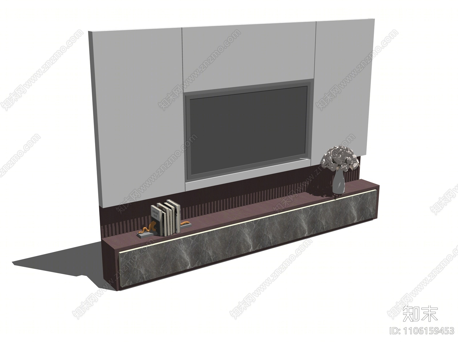 现代电视墙SU模型下载【ID:1106159453】