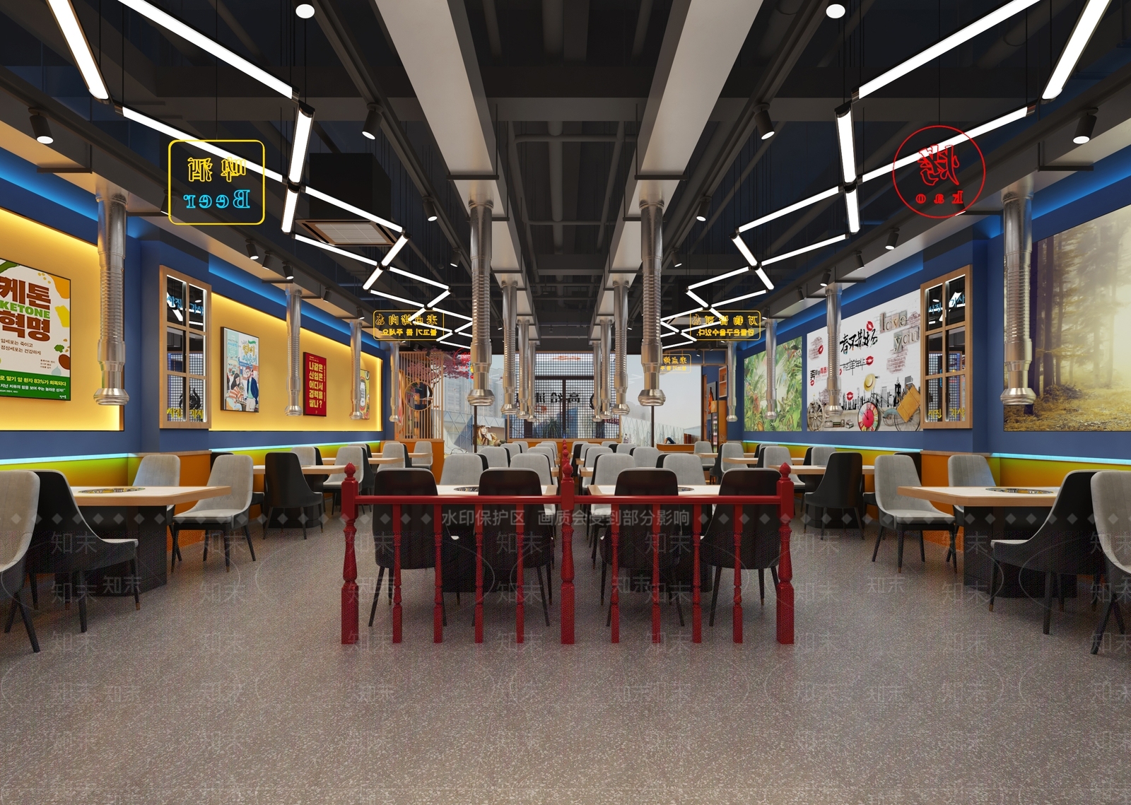 工业风烤肉店3D模型下载【ID:1106161194】