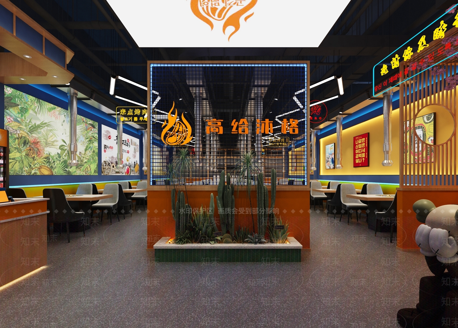 工业风烤肉店3D模型下载【ID:1106161194】