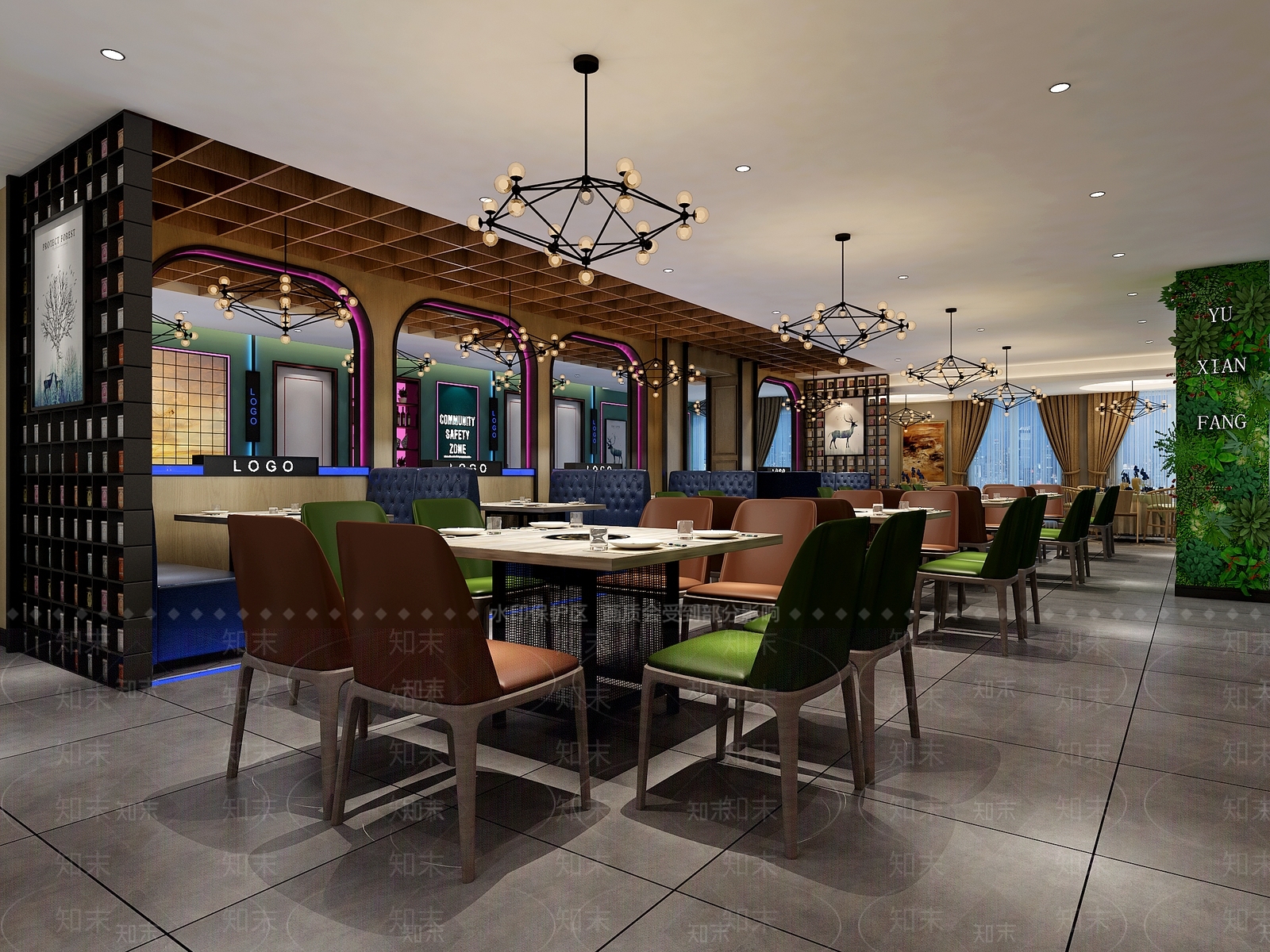 现代火锅店3D模型下载【ID:1106171495】