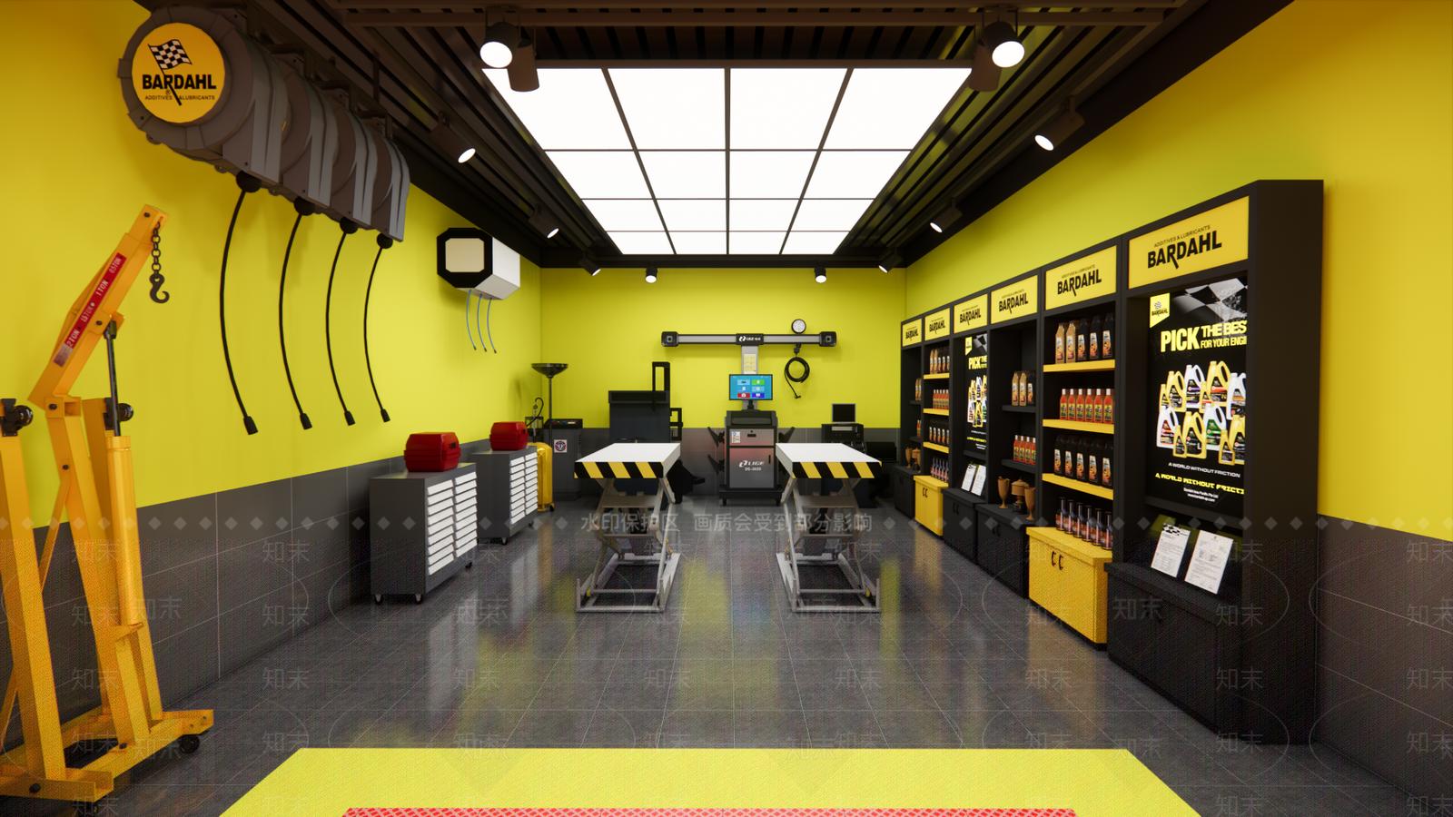 现代汽车修理店SU模型下载【ID:1106184541】