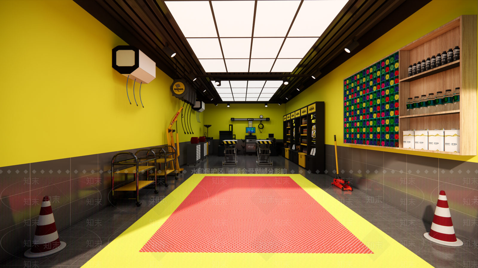 现代汽车修理店SU模型下载【ID:1106184541】