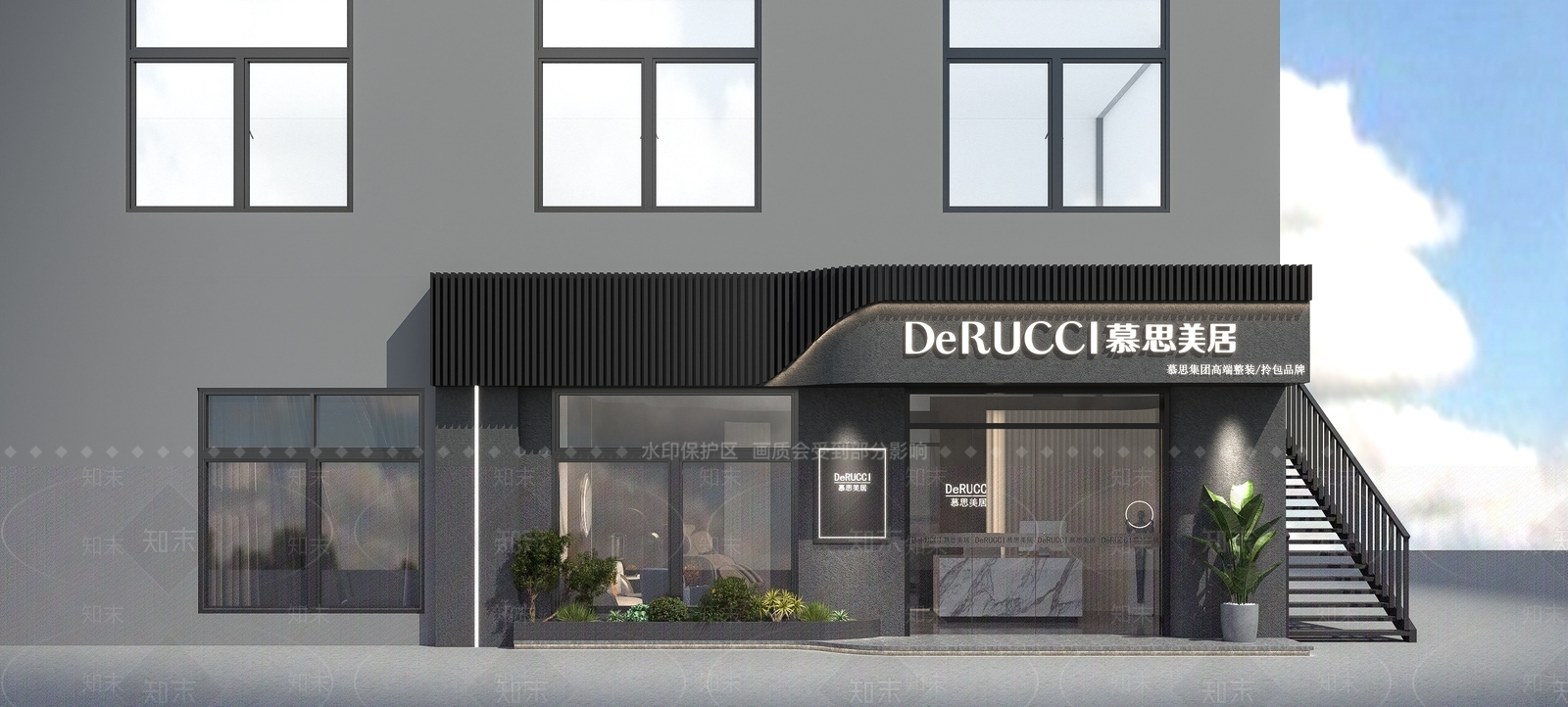 现代家具展厅门头3D模型下载【ID:1106195370】