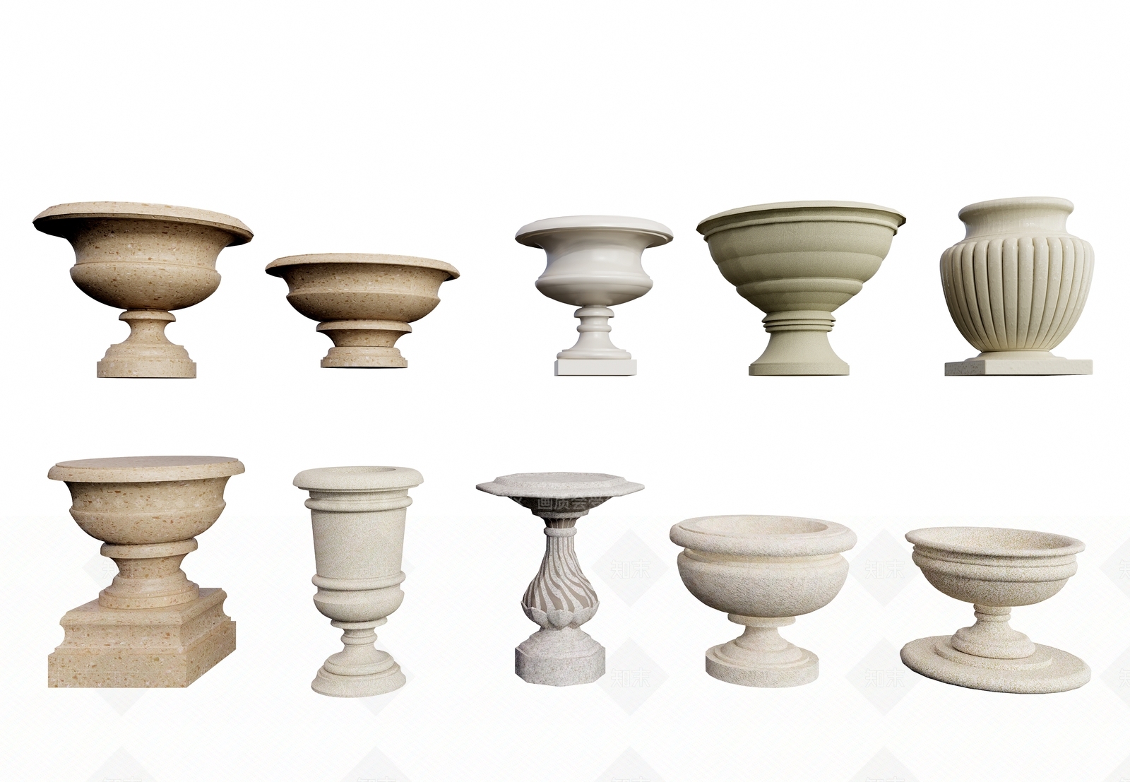 欧式花坛花钵SU模型下载【ID:1106196739】