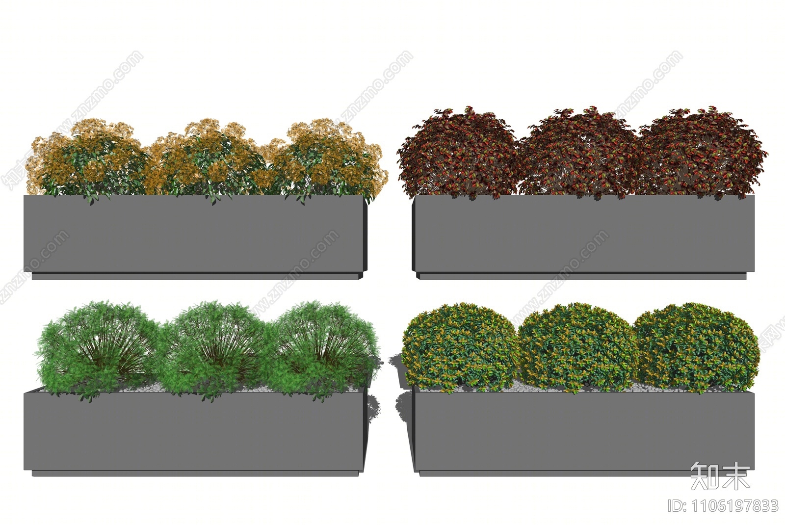 现代植物盆栽SU模型下载【ID:1106197833】