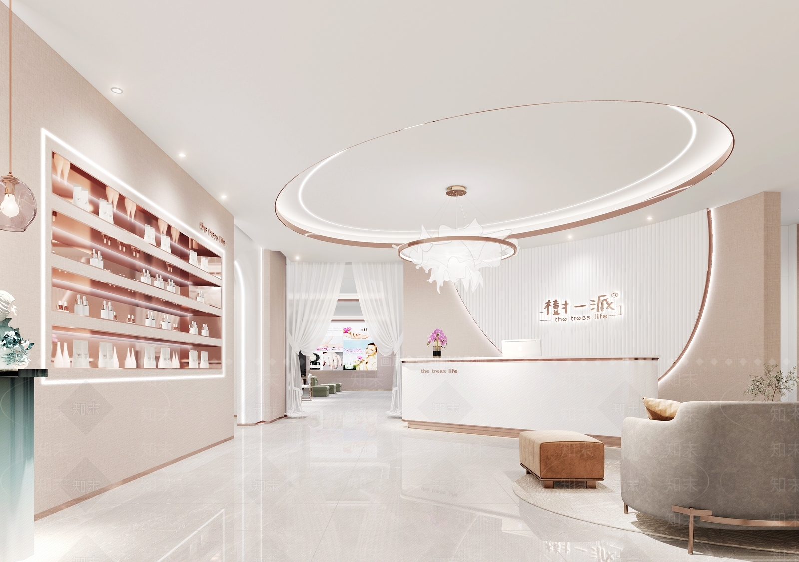 现代美甲店大厅3D模型下载【ID:1106199006】