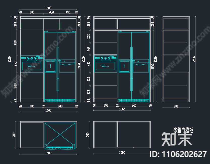 定制衣柜cad施工图下载【ID:1106202627】