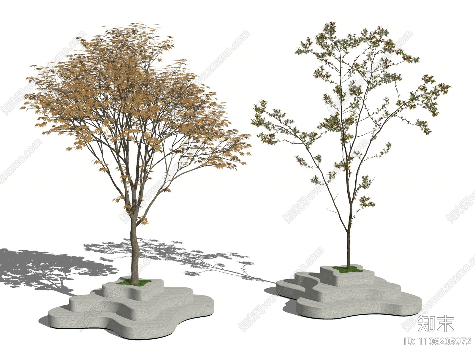 现代景观树SU模型下载【ID:1106205972】