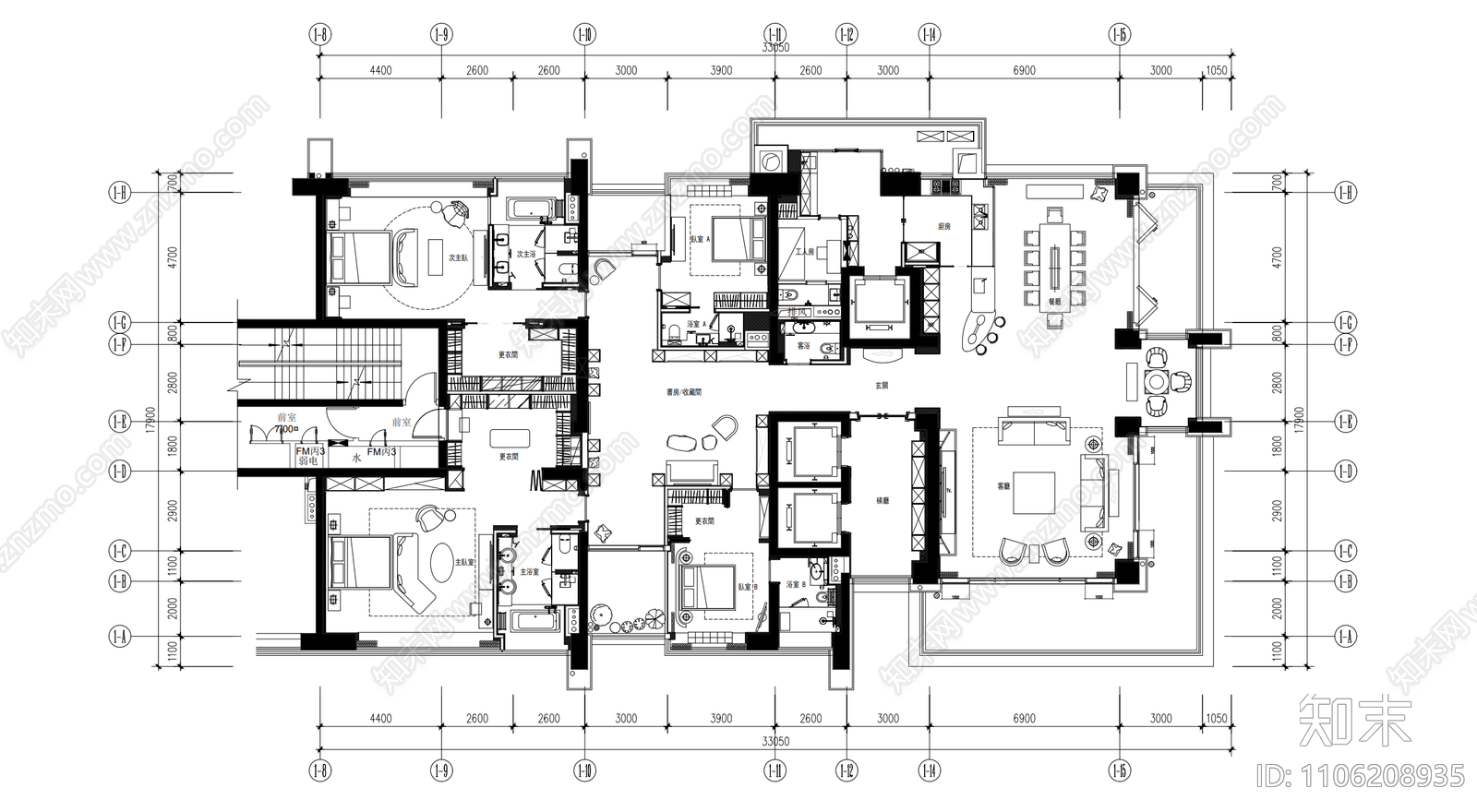 住宅cad施工图下载【ID:1106208935】