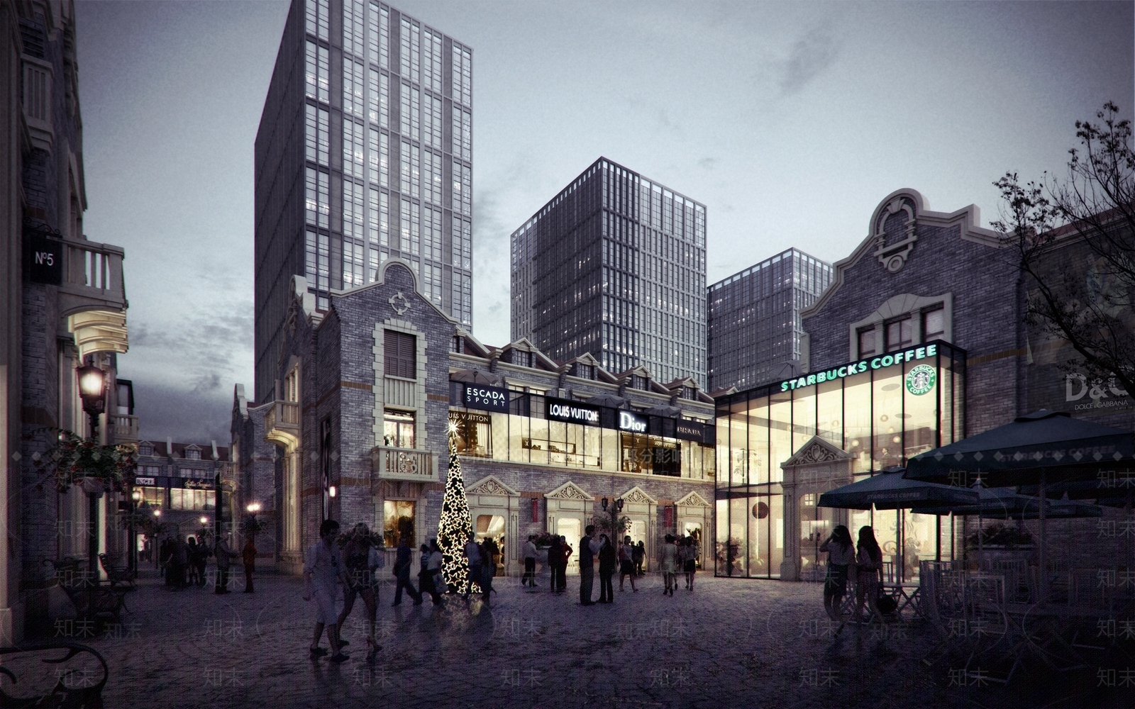 美式商业街3D模型下载【ID:1106209950】