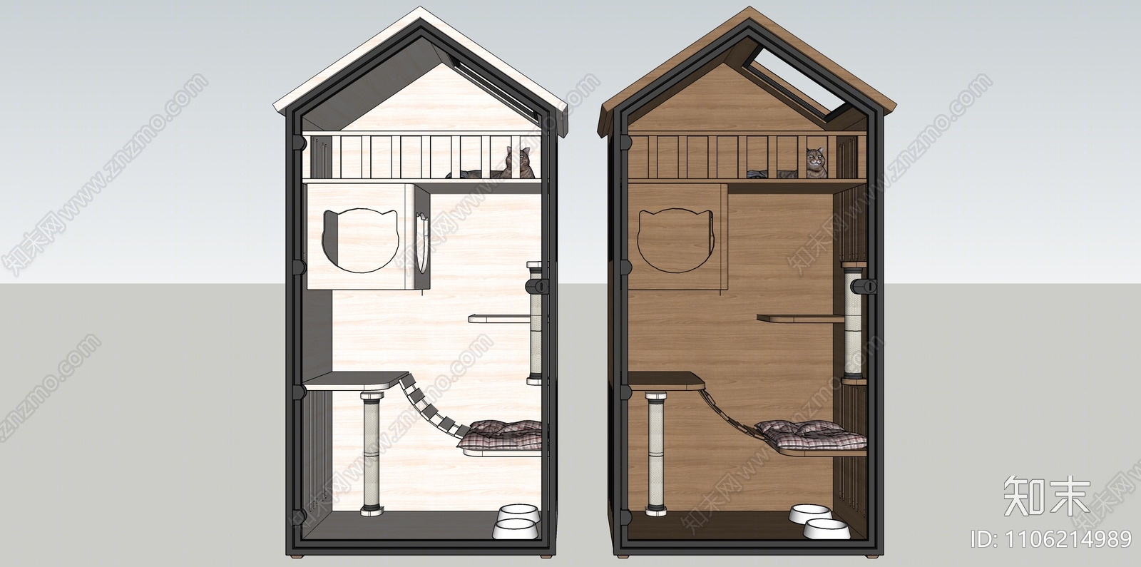 现代猫舍SU模型下载【ID:1106214989】