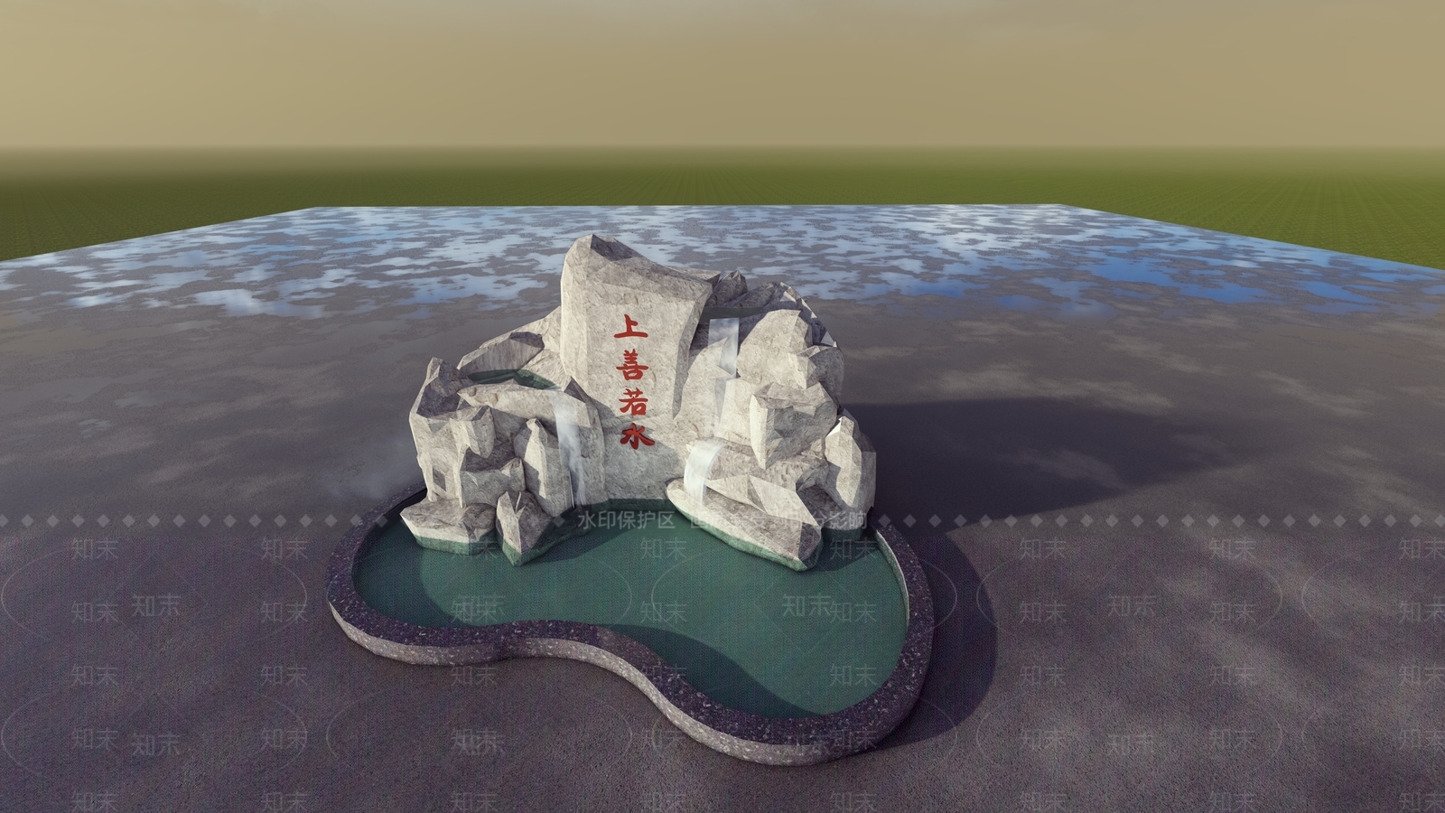 中式假山SU模型下载【ID:1106217962】