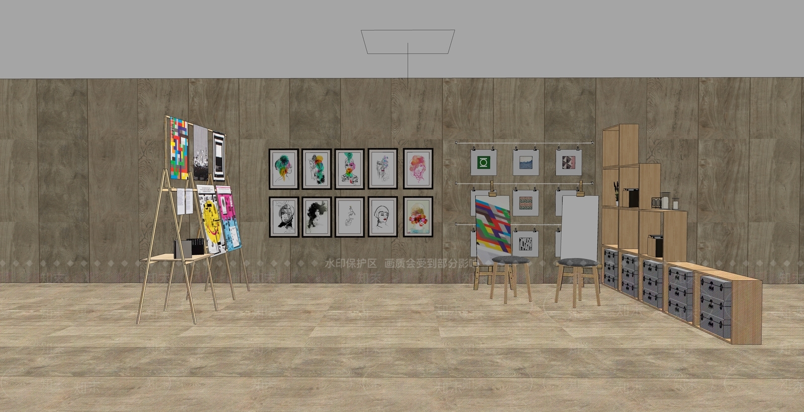 现代画具SU模型下载【ID:1106221357】