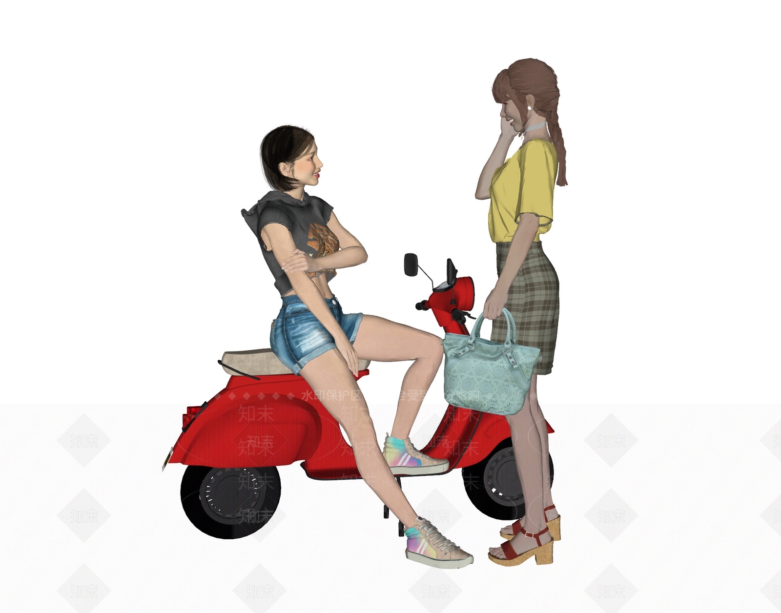 现代东方女性SU模型下载【ID:1106222324】