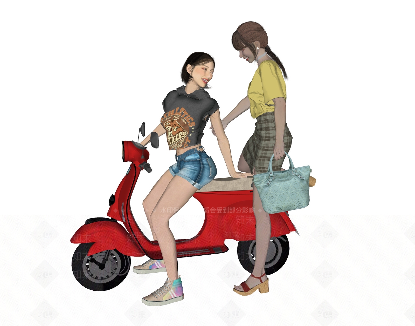 现代东方女性SU模型下载【ID:1106222389】