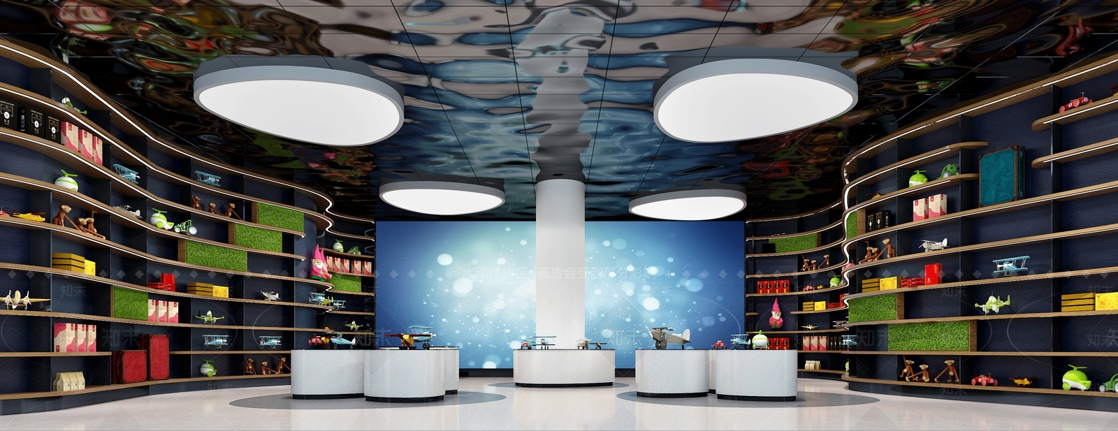 现代飞机模型展厅3D模型下载【ID:1106236427】