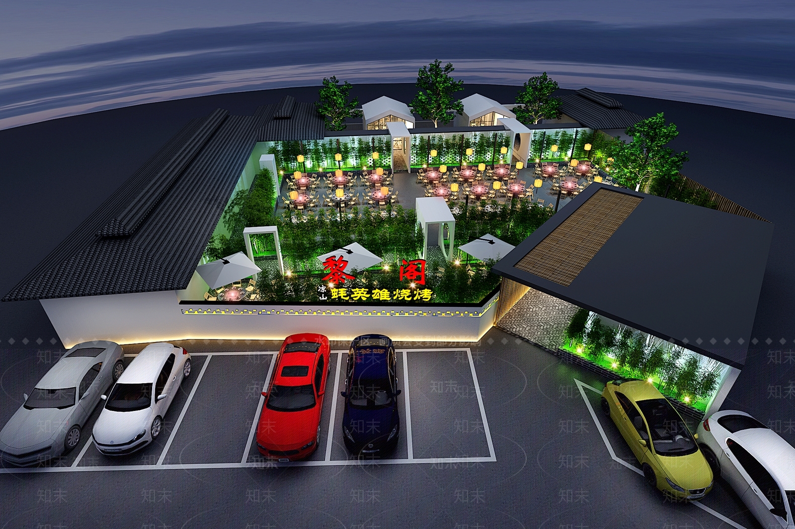 现代烧烤店3D模型下载【ID:1106243894】